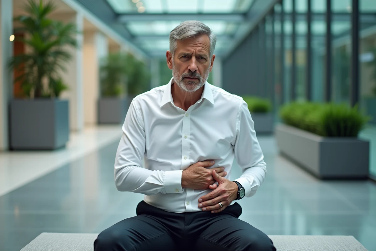 Homme d affaires assis dans un bureau moderne inquiet