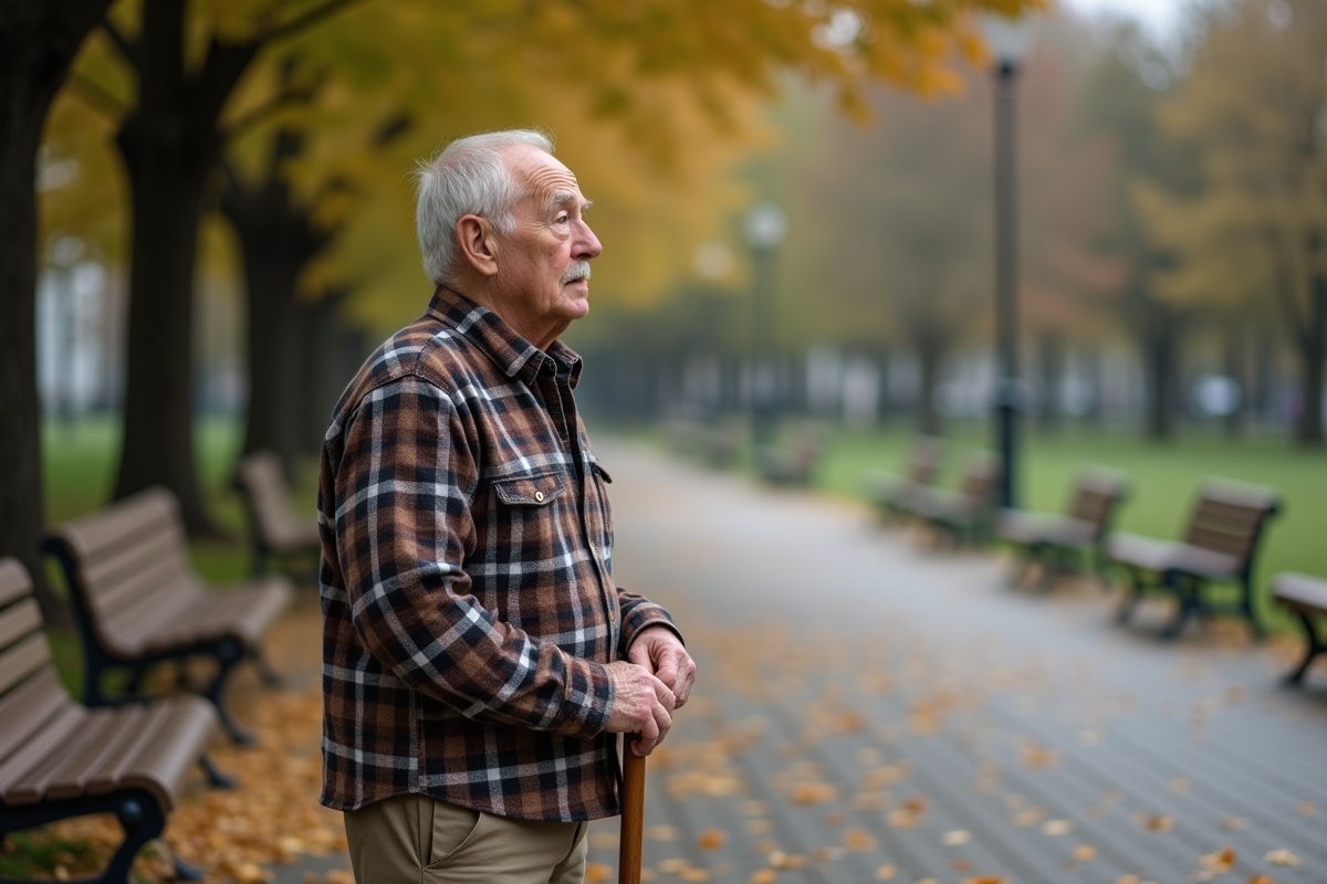 Homme âgé dans un parc d
