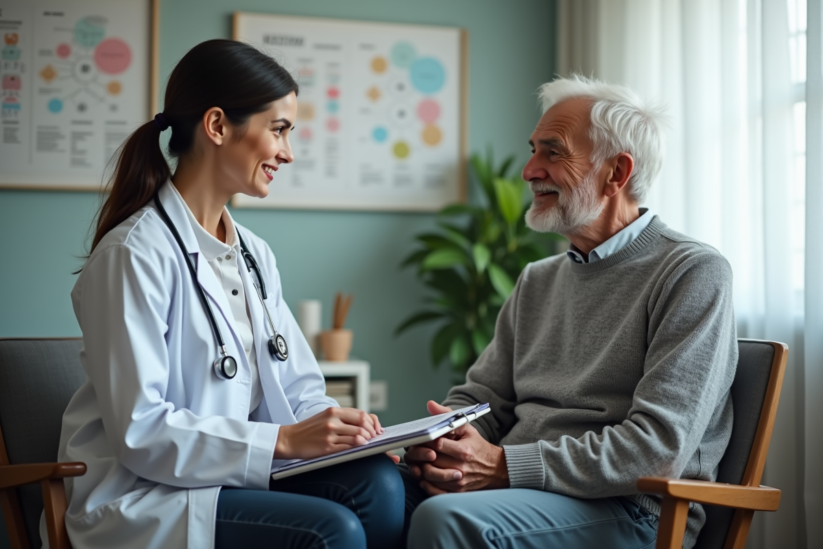 Medecin en consultation avec un patient dans une salle d