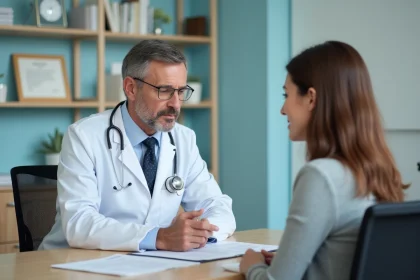 Médecin spécialiste en consultation avec une patiente
