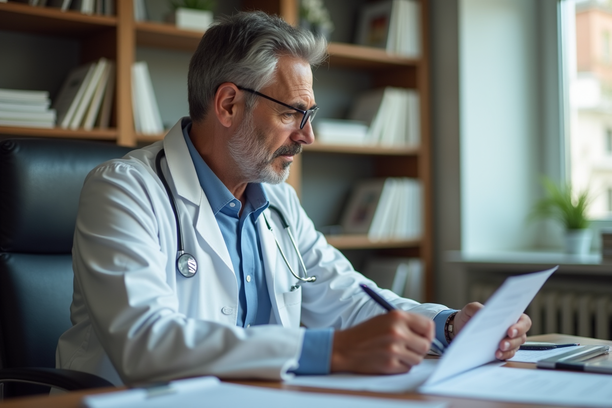 Psychiatre professionnel en consultation dans son bureau